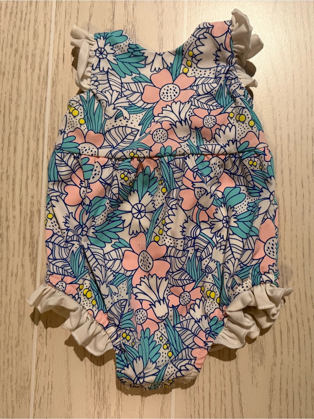 Eyelet & Ivy Baby Girls 9M Floral Ruffle Bow One Piece Swimsuit